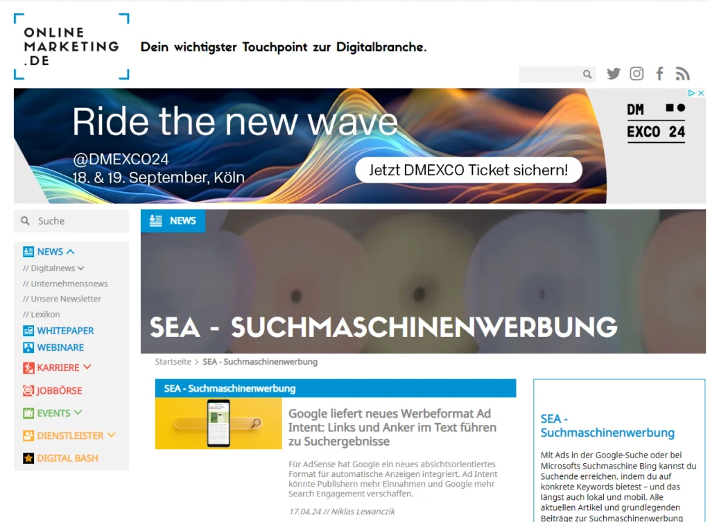 SEA Blog von Onlinemarketing.de