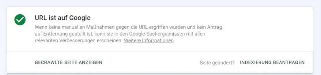 Google Search Console URL Indexierung