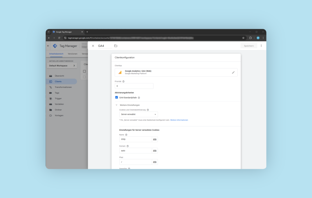 GA4 Client Konfiguration