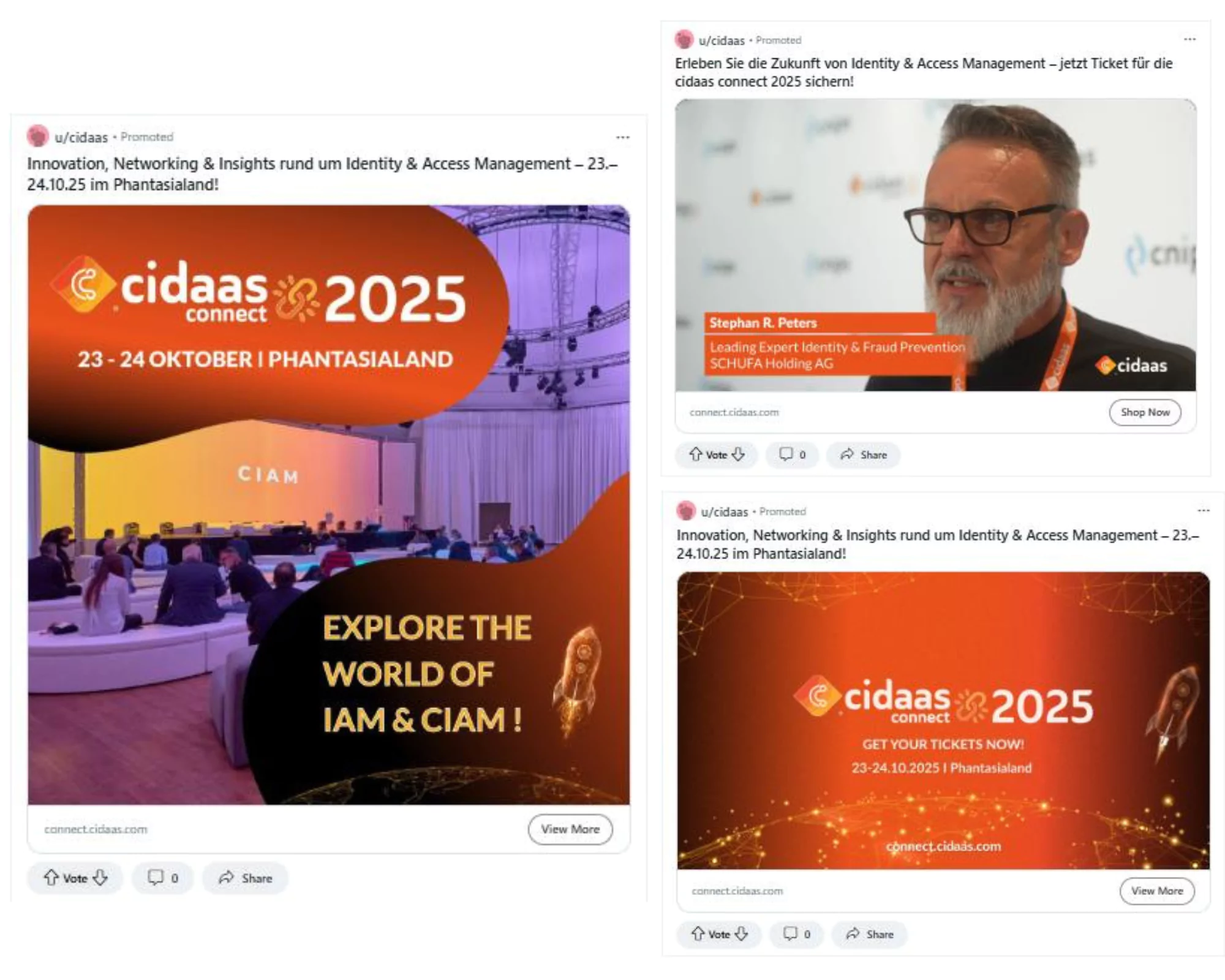 Screenshots von Ads auf Reddit vom Kunden